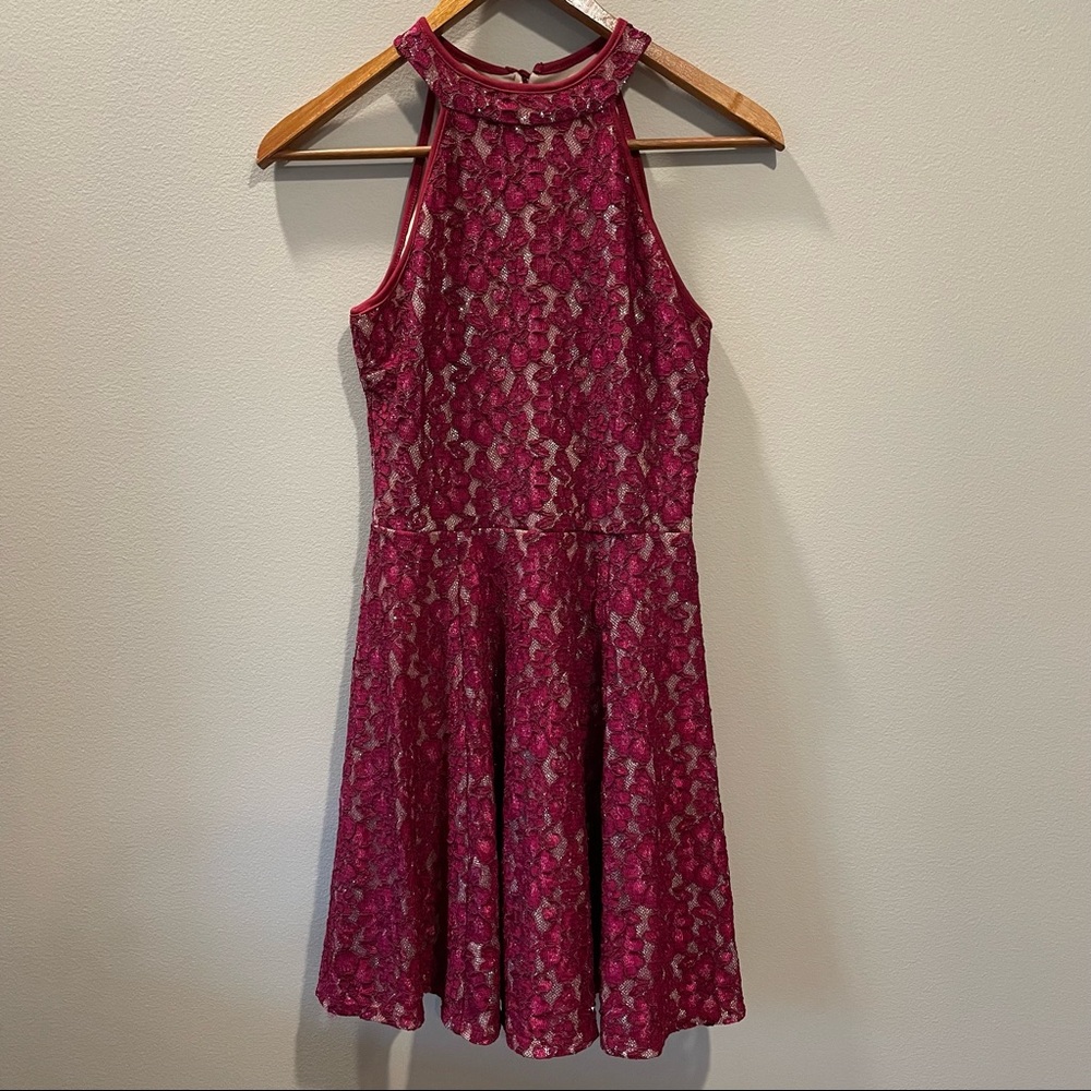 Emerald Sundae Pink Lace Halter Dress - Picture 3 of 14